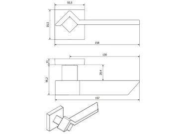 GAUDIUM MG2052 - Bronze door handle on rose by Fama International - view 3